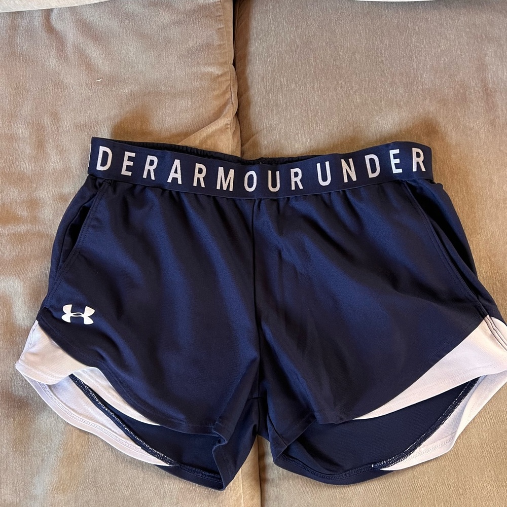 Under Armour Blue and White Athletic Shorts Lightweight Performance